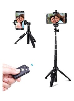 Buy Selfie Stick For Phone Size 4.5-6.2Inch, Extendable Selfie Stick Tripod with Bluetooth Wireless Remote Phone Holder in Saudi Arabia