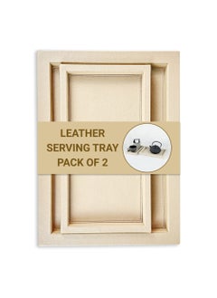 اشتري Leather Serving Tray (Cream Set of 2) في الامارات