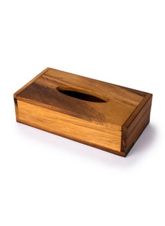 Buy Billi Acacia Wood Tissue Box – Premium Wooden Tissue Holder, W13 x L24.5 x H7 cm, Stylish Home Décor, Durable and Elegant Tissue Dispenser for Office, Bathroom, Bedroom, Living Room in UAE