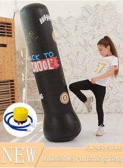 Buy Inflatable Boxing Column, 150cm PVC Kids Punching Bag Fitness Inflatable Boxing Bag for Karate, Taekwondo, Decompression Kick Speed Training Games for Kids and Adults in Saudi Arabia