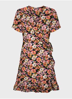 Buy Floral Print Wrap Dress in Saudi Arabia