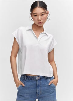 Buy Button Down Crop Shirt in UAE