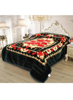 Buy 2 Ply embossed super soft printed raschel blanket warm and comfortable to sleep 14 lbs in UAE