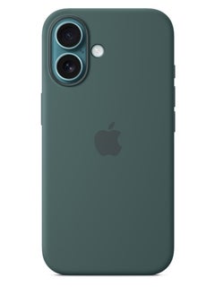 Buy iPhone 16 Silicone Case with MagSafe | Premium Shockproof, Soft Touch, Durable Protection | Stylish Colors | MagSafe Compatible iPhone Case | Lake Green in UAE