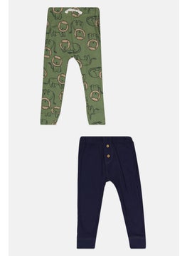 اشتري Toddlers Boy 2 Pieces Cotton Pull-on Pants, Navy/Green في الامارات