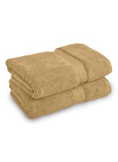 Buy Set of 2 Egyptian Cotton Towels, Beige in Saudi Arabia