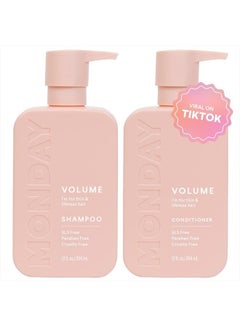 Buy Volume Shampoo + Conditioner Set (2 Pack) 12oz Each for Thin, Fine, and Oily Hair, Made from Coconut Oil, Ginger Extract, & Vitamin E, 100% Recyclable Bottles in UAE