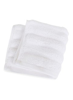 Buy Wave Zero Twist Face Towel White - 550Gsm 30X30Cm in UAE