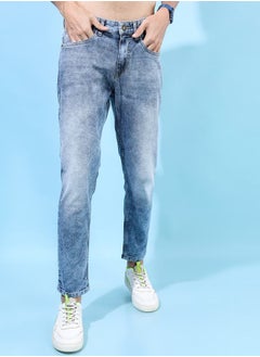 Buy Mid Rise Acid Wash High Fade Jeans in Saudi Arabia