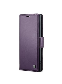Buy Flip Wallet Case For Samsung Galaxy Note 10Plus [RFID Blocking] PU Leather Wallet Flip Folio Case with Card Holder Kickstand Shockproof Phone Cover (Purple) in Egypt