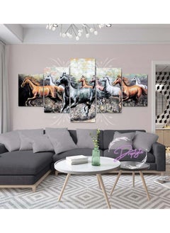 Buy 5 Piece Horses Painting Wall Art Wall Decor Card Board MDF Home Decor in Saudi Arabia