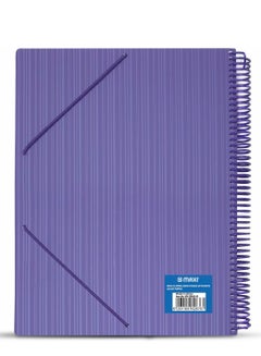 Buy Maxi Spiral Display Book 60 Pocket Purple, Clear Pockets Book File Folder Document Presentation Organizer for Portfolio Music Artwork Display for School Business Office in UAE