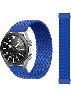 Buy Braided Solo Loop Band For Samsung Galaxy Watch / Huawei GT2 / Gear S3 Frontier and Classic / Honor Magic 2 / Fossil - 22mm - Blue, Medium in Egypt