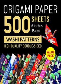 Buy Origami Paper 500 sheets Japanese Washi Patterns 6" (15 cm): High-Quality, Double-Sided Origami Shee in UAE