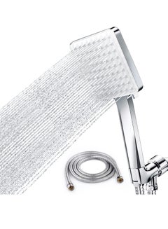 Buy High Pressure Shower Head with 6 Spray Modes and 1.5m Hose - Shower Head Bracket Included - Bathtub Faucet Water Saving Shower Set in UAE