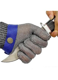 Buy A9 Cut Resistant Glove Stainless Steel Mesh Metal Glove Food Grade for Kitchen Cooking Butcher Meat Cutting Oyster Shucking Mandoline FishingL 1 ) in Saudi Arabia