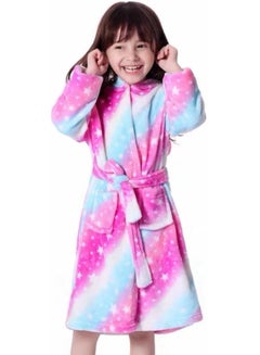 Buy Kids Bathrobes Baby Girls Unicorn Design Bathrobes Hooded Nightgown Soft Fluffy Bathrobes Sleepwear For Baby Girls(140) in UAE