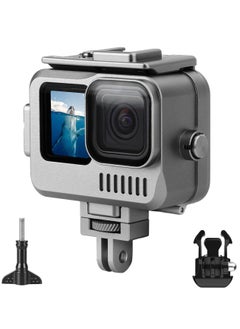 Buy Aluminum Waterproof Housing for GoPro Hero 11/10/9 Black - 131FT Underwater Dive Case with Dual Cold Shoes for Enhanced Protection and Versatility. in UAE