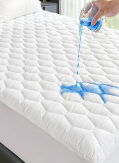 Buy Extra Deep Quilted Mattress Protector Bed Topper Cover 180X200+30Cm in UAE