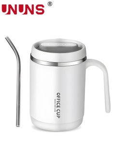 Buy 500ML Water Cup With Handle And Straw Lid, Water Mug Water Tumbler, Stainless Steel Vacuum Tumbler, Keep Cold and Hot Leak Proof Coffee Mug in UAE
