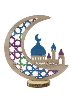 اشتري M MIAOYAN زخرفة خشبية يدوية زينة رمضان على شكل قمر في السعودية