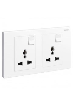 اشتري Universal Switch Socket 2Gang Galion White في الامارات