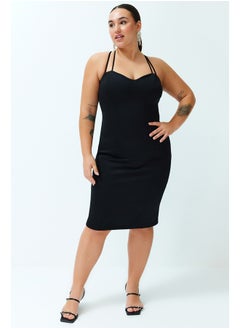 Buy Black Heart Neck Strap Knitted Dress TBBSS24AH00089 in Egypt