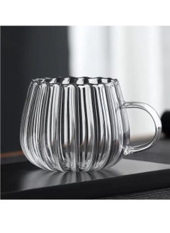 Buy Glass cups with handle for tea, latte and cappuccino for home parties 350ml 3pcs in Egypt