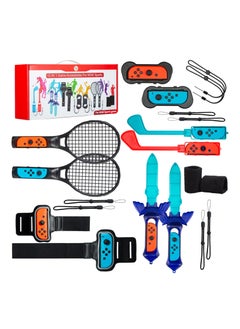 Buy Nintendo Switch Accessories Bundle, Switch Controllers Joy-Con Grips, 12 IN 1 Accessories Kit for Switch Sports Games, Tennis Rackets, Comfort Grips Golf Clubs, Swords, Wrist Bands and Leg Strap in Saudi Arabia