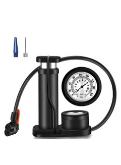 Buy Portable Bike Floor Pump with Pressure Gauge, Bicycle Tire Pump Compatible with Presta and Schrader Valve, Bike Air Pump for All Bike in UAE