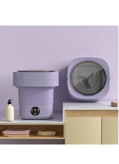 اشتري Compact Portable Washer with 3 Modes Deep Cleaning Lingerie, Baby Clothes, and Small Items for Apartments, Camping, and Traveling Foldable Washer (Purple) في الامارات