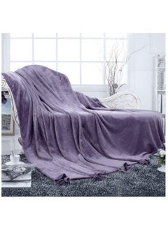 اشتري Silky Soft Plain Bed Blanket Single Microfiber Lilac 150x200cm في الامارات