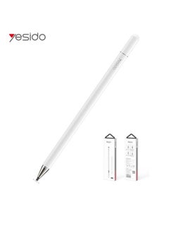 Buy Universal Multi-Function Stylus Pen with Magnetic Cap White ST03 in Saudi Arabia