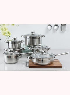 اشتري Berger 12-Piece Stainless Steel Cookware Set Silver في الامارات