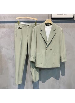 اشتري Chic Drape Casual Mens Suit Set Spring Green في الامارات