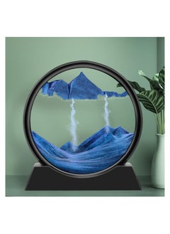 Buy Flowing Sand Painting Moving Sand Art Picture Round Glass 3D Deep Sea Sandscape in Motion Display Flowing Sand Frame Home Office Desktop Decorations 7IN Blue in Saudi Arabia