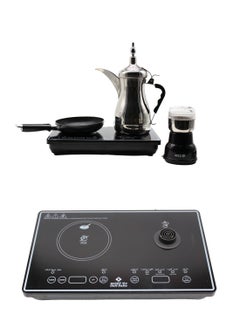 اشتري Dallah Al Khaleej Coffee Maker, Rich Design, Dallah Al Khaleej Coffee Maker with Grinder and Coffee Roasting Pot, Black Coffee Maker في السعودية