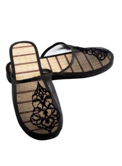 Buy Comfortable Flat Slippers, Women Indoor Outdoor Footwear Size 36-41 Black in UAE