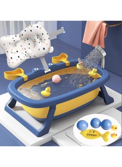 اشتري Baby Bathtub Portable With Baby Cushion, Collapsible Toddler Bath Tub for Kids, Foldable Infant Shower Basin, Anti Slip Skid Proof New Born Toddler Bathing Support | Bath Organizers, 0-2 Years في الامارات