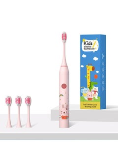 Buy Children's Electric Toothbrush USB Rechargeable Electric Toothbrush, Interactive Design Makes Brushing more Efficient, Three Replacement Heads, Soft Fibre Bristles in Saudi Arabia