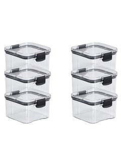 Buy Set of 6 pieces 460ML Airtight Food Storage with Lid, Double Sealed Thick storage Jar, Leak Proof, Easy to Clean, BPA Free, Kitchen and Other Storage in UAE