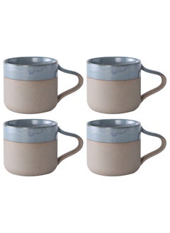 Buy Set of 4 Handmade 270ml Two-Tone Colored Mugs Perfect for Specialty Coffee Drinks, Latte, Cafe, Mocha and Tea in UAE