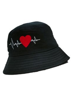 Buy Heartbeat cotton Foldable sun unisex bucket travel hat in Egypt