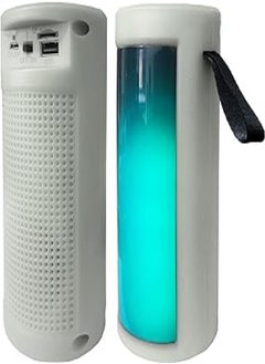 اشتري Speaker ZQS1201 Super Bass Bluetooth Portable Wireless 5W RGB Light Reader MP3 card TF/USB - (Silver) في مصر