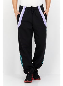 اشتري Men Sportswear Fit Brand Logo Fleece Sweatpants, Black Combo في الامارات