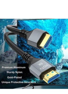 اشتري كابل عرض شاشة HDMI - كابل HDMI عالي السرعة 8K متوافق مع أجهزة العرض وأجهزة الكمبيوتر المحمولة والشاشات وأجهزة التلفزيون ومشغلات DVD والأجهزة التي تدعم HDMI (2 متر) في الامارات