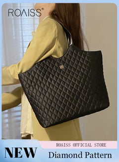 Buy Female Large Capacity Tote Bag Shoulder Bag Commuter Bag Tote Bag Simple Vintage in Saudi Arabia