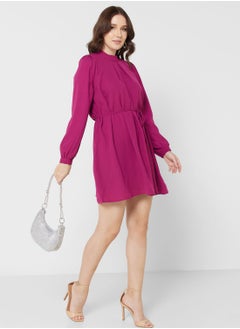 اشتري High Neck Tie Detail Dress في الامارات