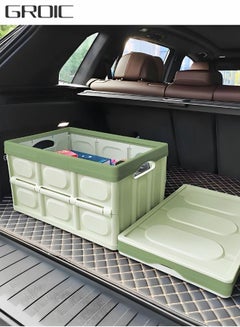 Buy Collapsible Storage Bin with Lid, Plastic Box  Saving Space, Trunk Foldable Organizer Durable Non Slip Lightweight for Car, SUV, Truck, Van, Home, Camping Outdoor (Green 30L) in Saudi Arabia