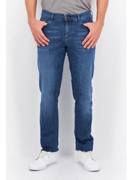 اشتري Men Regular Fit Washed Stretchable Jeans, Blue في الامارات